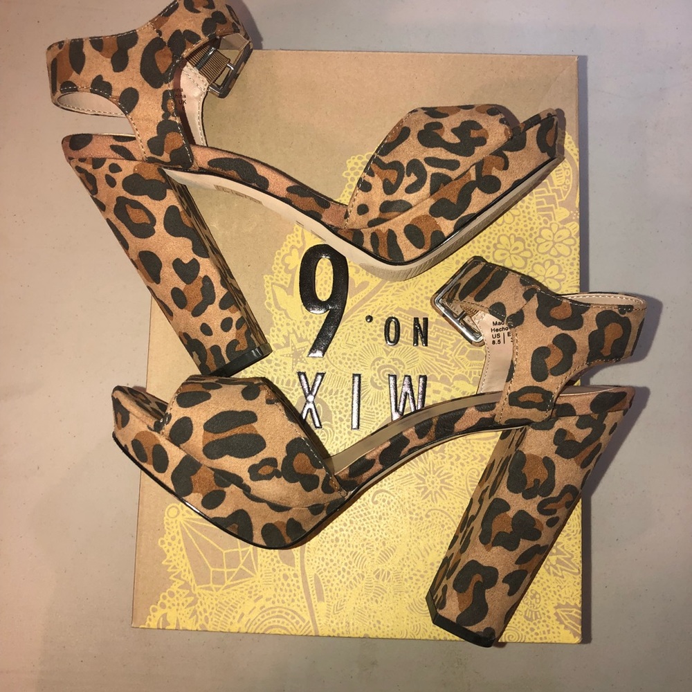 Mix 6 Leopard print platform heels